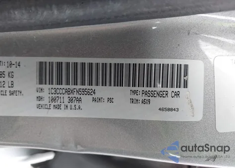 2015 Chrysler 200 Limited z USA, uszkodzony, nr VIN 1C3CCCABXFN595624